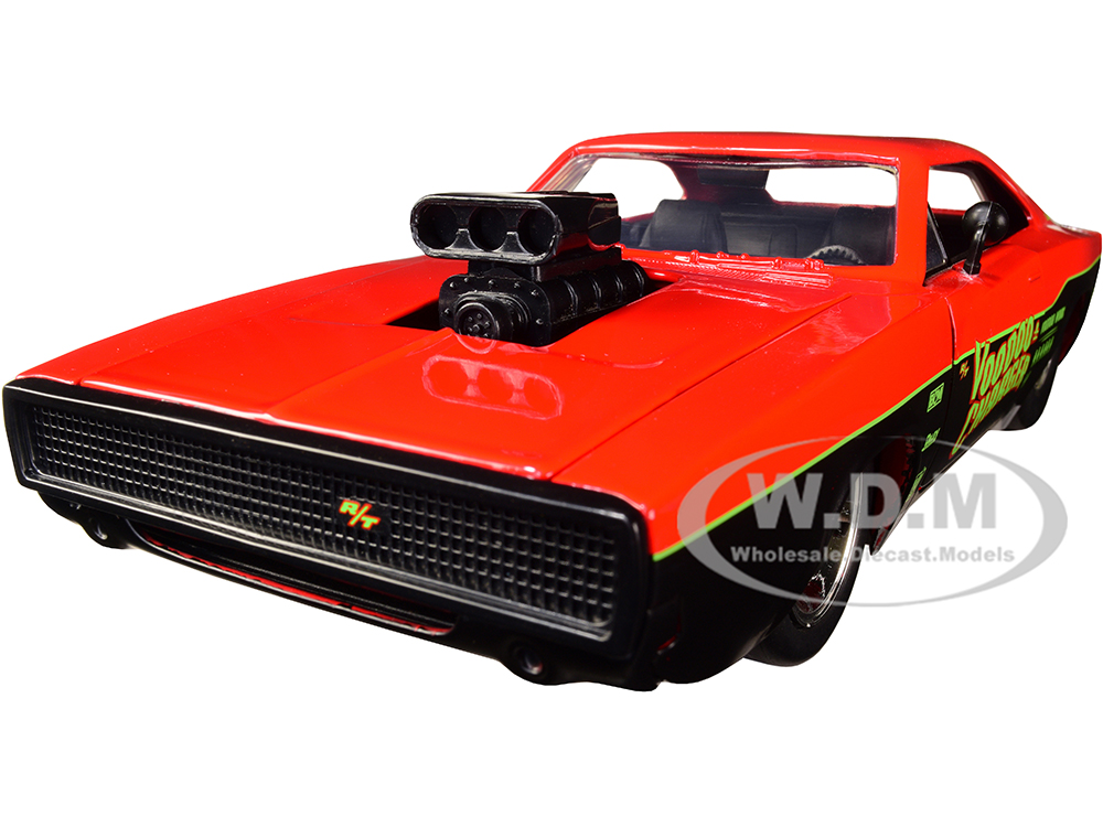 1970 Dodge Charger R/T "Voodoo Charger" Red and Black "Bigtime Muscle" Series 1/24 Diecast Model Car by Jada
