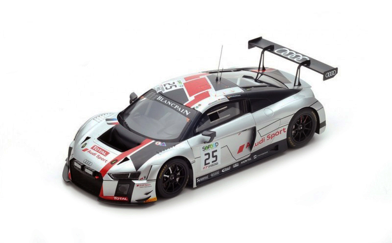 Audi R8 Lms 25 Jules Gounon Markus Winkelhock Christopher Haase Winners Spa 24 Hours 2017 "audi Sport Team Sainteloc" 1/18 Model Car By Spark