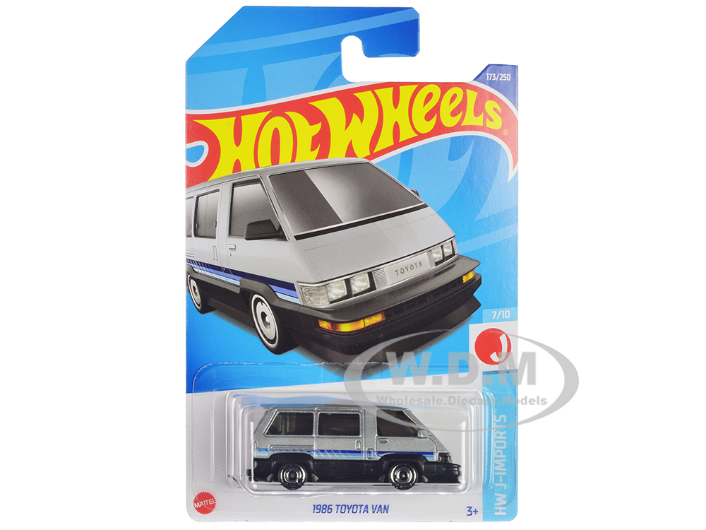 1986 Toyota Van Silver Metallic and Black with Stripes HW J-Imports Series Diecast Model Car by Hot Wheels