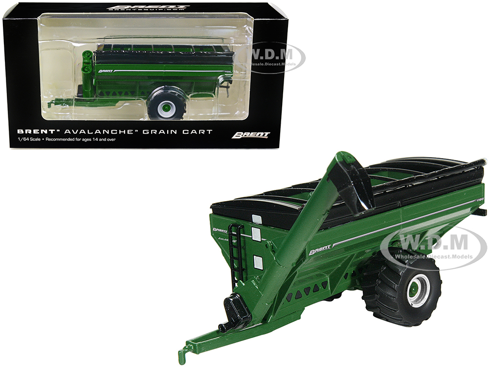 Brent 1198 Avalanche Grain Cart with Tires Green 1/64 Diecast Model by SpecCast