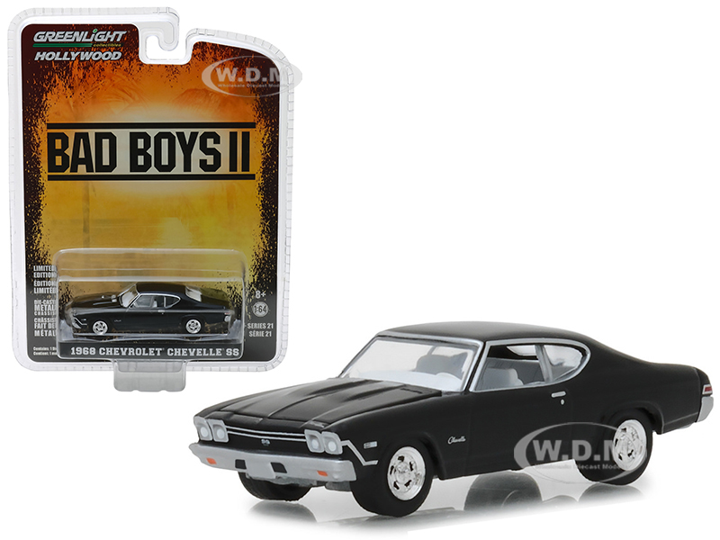 1968 Chevrolet Chevelle Ss Black "bad Boys Ii" (2003) Movie "hollywood" Series 21 1/64 Diecast Model Car By Greenlight