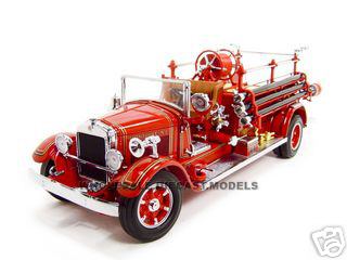 1932 Buffalo Type 50 Fire Truck Red With Accessories 1/24 Diecast Model By Road Signature