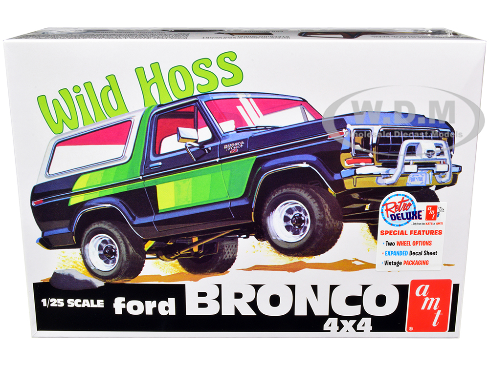 Skill 2 Model Kit Ford Bronco 4X4 Wild Hoss 1/25 Scale Model by AMT