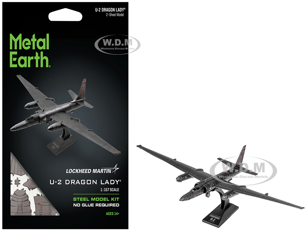 Model Kit Lockheed Martin U-2 Dragon Lady Aircraft "United States Air Force" (Moderate Difficulty) Steel Model by Metal Earth