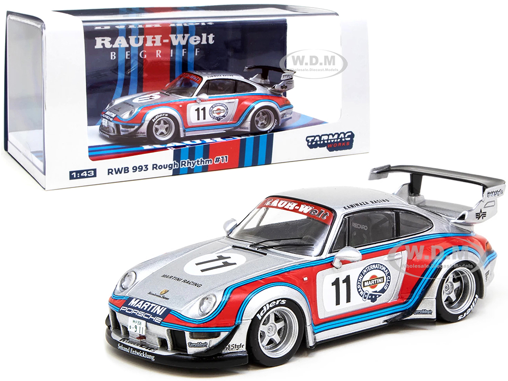 Image of Porsche RWB 993 11 Rough Rhythm "Martini International Club" "Kamiwaza Racing" WebStore Special Edition "RAUH-Welt BEGRIFF" 1/43 Diecast Model Car by