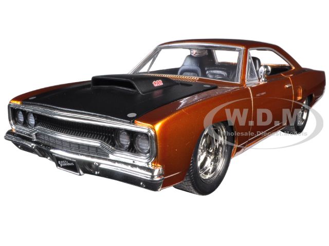 Doms 1970 Plymouth Road Runner Copper with Black Hood Fast & Furious 7 (2015) Movie 1/24 Diecast Model Car by Jada