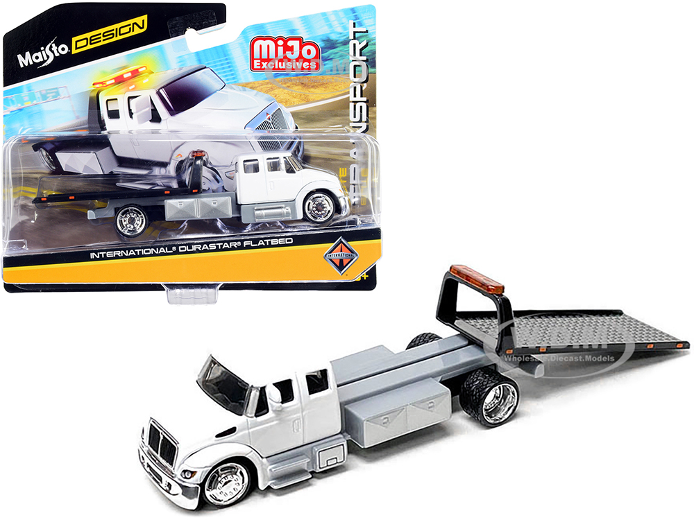 International DuraStar Flatbed Truck White Elite Transport Series 1/64 Diecast Model By Maisto