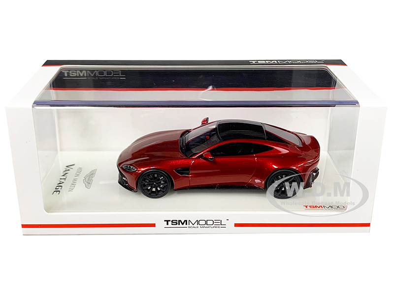 2018 Aston Martin Vantage Hyper Red With Carbon Top 1/43 Model Car By True Scale Miniatures