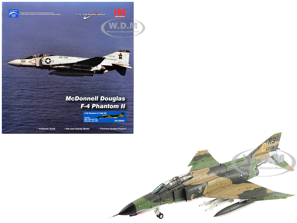 McDonnell Douglas F-4E Phantom II Fighter-Bomber Aircraft TAM 80 86th TFW/512th TFS Ramstein AB (1980) United States Air Force Air Power Series 1/72 Diecast Model by Hobby Master
