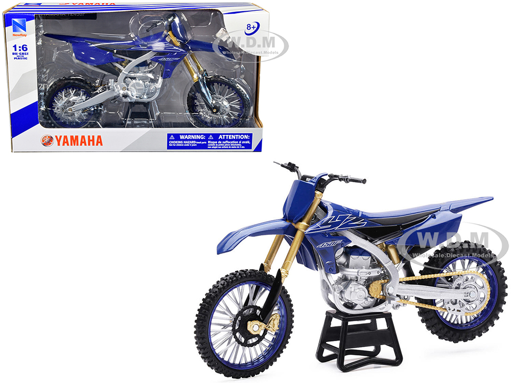 Yamaha YZ450F Dirt Bike Motorcycle Blue and Black 1/6 Diecast Model by New Ray