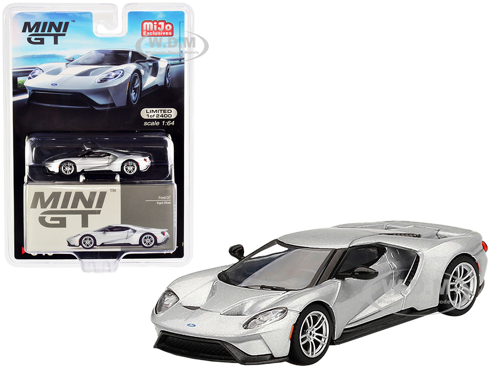 Ford GT Ingot Silver Metallic Limited Edition to 2400 pieces Worldwide 1/64 Diecast Model Car by True Scale Miniatures