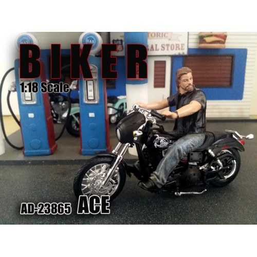 Biker Ace Figurine For 1/18 Scale Models By American Diorama