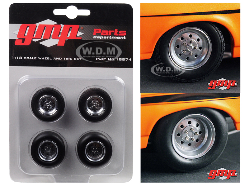 Image of Wheels and Tires Set of 4 "1968 Chevrolet Nova 1320 Drag Kings" 1/18 by GMP