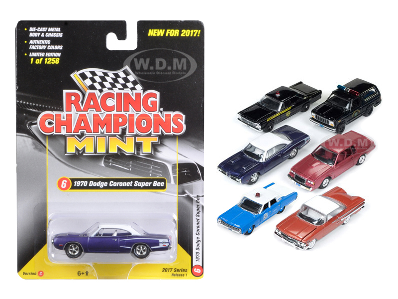 Image of Mint Release 2017 Set C Set of 6 cars 1/64 Diecast Model Cars by Racing Champions