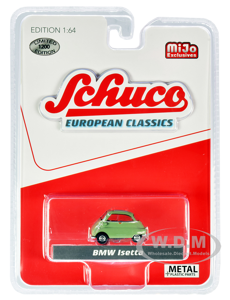 Image of BMW Isetta Green with Gray Top "European Classics" Limited Edition to 1200 pieces Worldwide 1/64 Diecast Model Car by Schuco