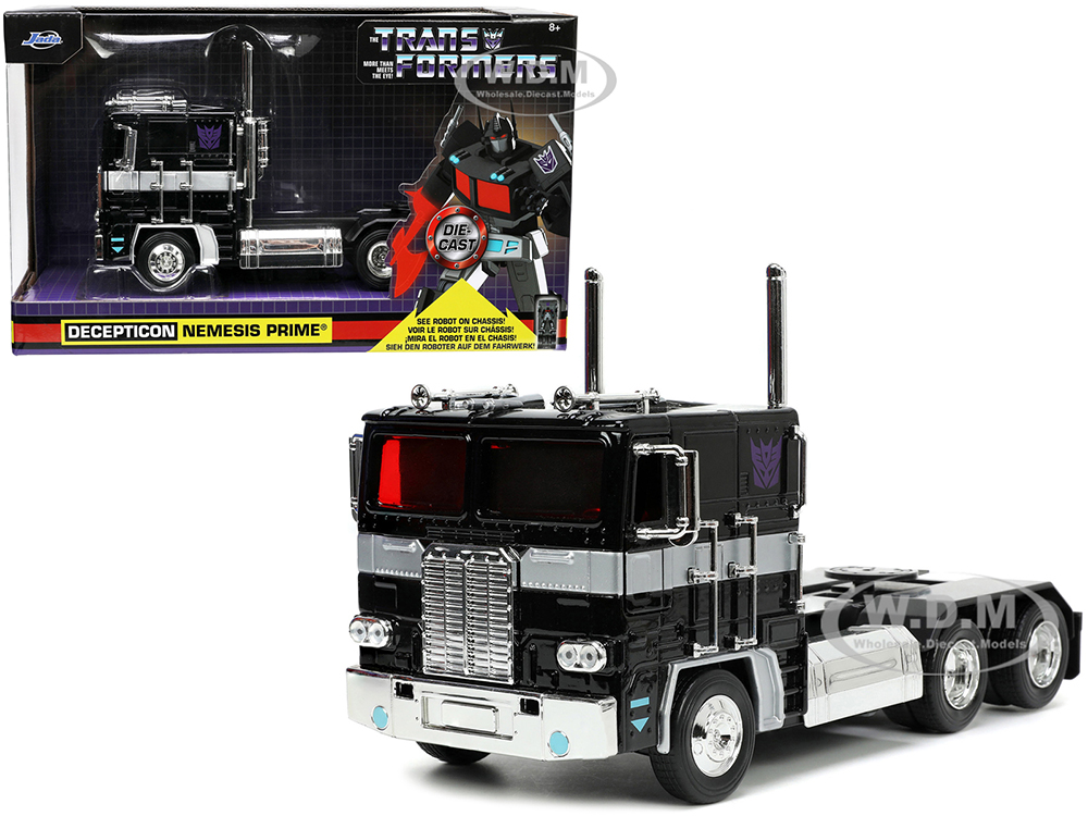 Decepticon Nemesis Prime with Robot on Chassis "Transformers" TV Series "Hollywood Rides" Series 1/24 Diecast Model by Jada