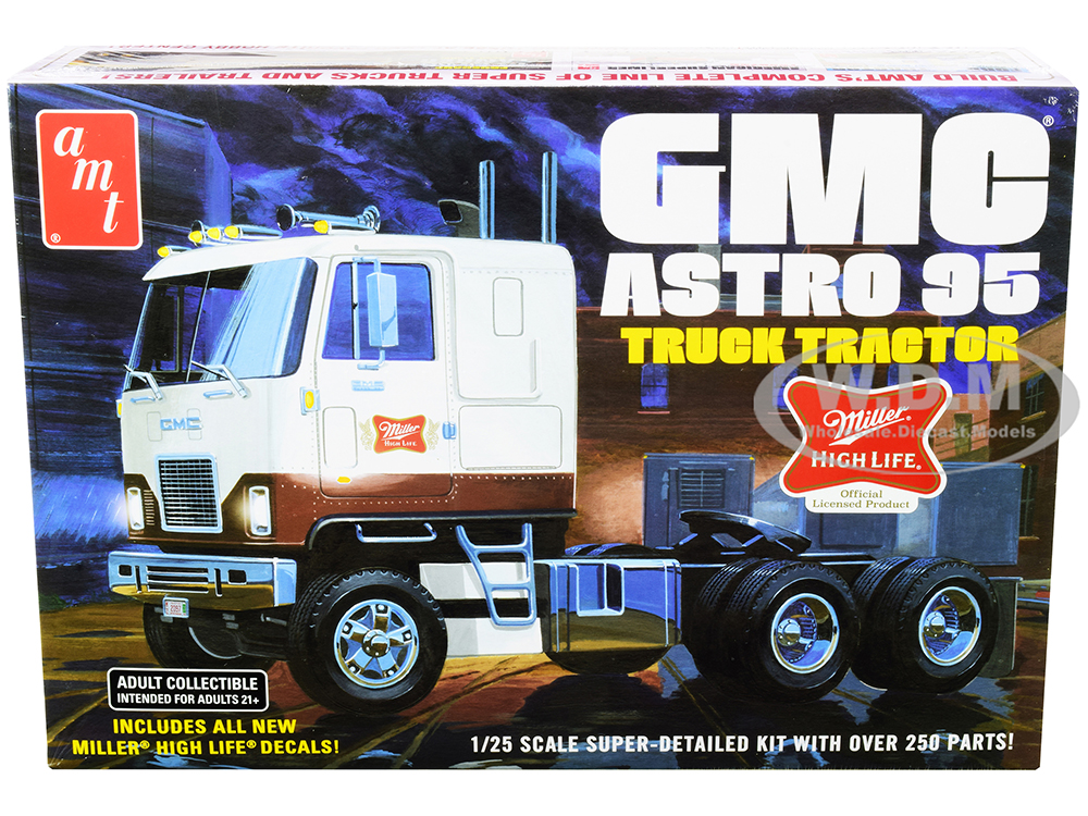 Skill 3 Model Kit GMC Astro 95 Truck Tractor "Miller" 1/25 Scale Model by AMT
