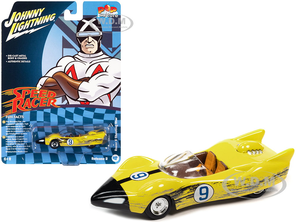 Racer Xs Shooting Star (Raced Version) "Speed Racer" (1967) TV Series "Pop Culture" 2022 Release 2 1/64 Diecast Model Car by Johnny Lightning