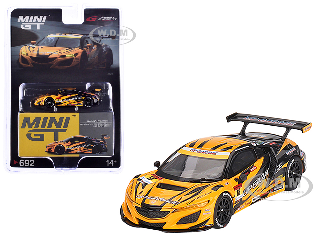 Honda NSX GT3 EVO22 18 Takashi Kobayashi - Syun Koide "Team UpGarage" "Super GT Series" (2023) Limited Edition 1/64 Diecast Model Car by Mini GT