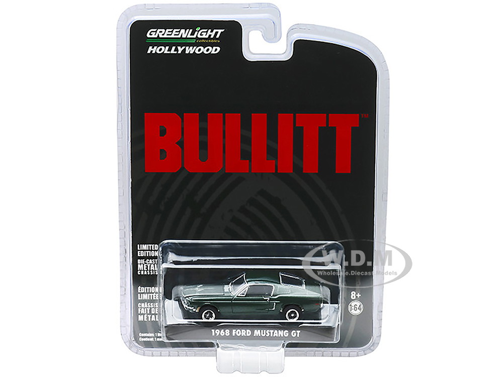 1968 Ford Mustang GT Fastback Green Bullitt (1968) Movie 1/64 Diecast Model Car by Greenlight