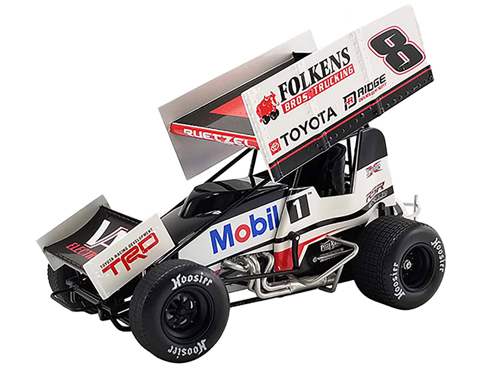 Winged Sprint Car #8 Aaron Reutzel Mobil 1 Roth Motorsports World of Outlaws (2022) 1/18 Diecast Model Car by ACME