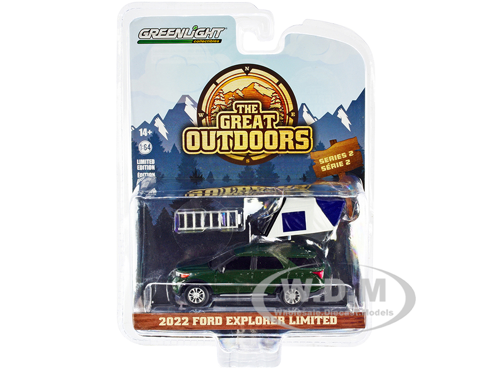 2022 Ford Explorer Limited Green Metallic with Modern Rooftop Tent 