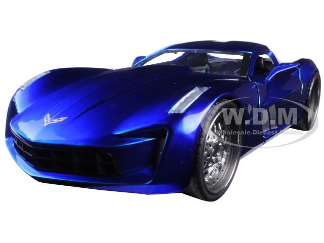 2009 Chevrolet Corvette Stingray Concept Blue 1/24 Diecast Model Car by Jada