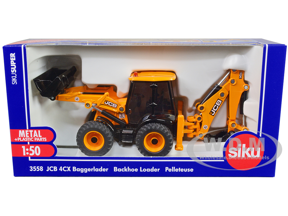 JCB 4CX Back Hoe Loader Yellow 1/50 Diecast Model by Siku