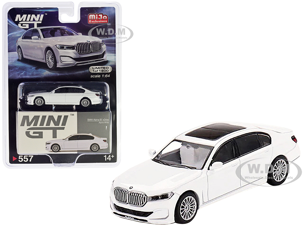 BMW Alpina B7 xDrive Alpine White with Sunroof Limited Edition to 1800 pieces Worldwide 1/64 Diecast Model Car by True Scale Miniatures