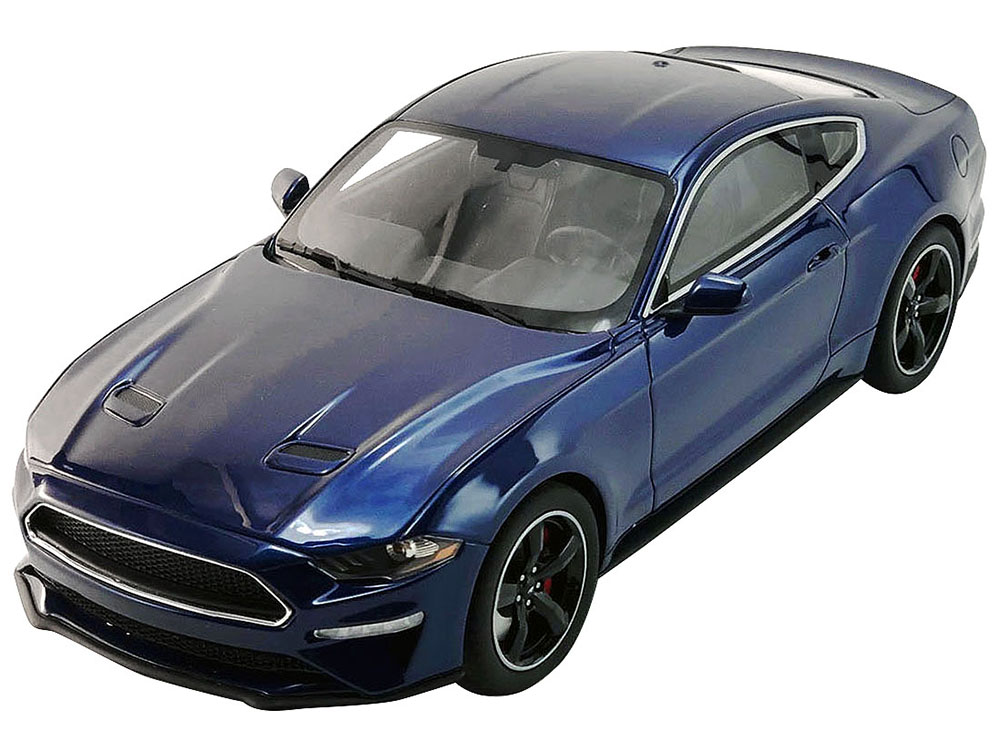 Image of 2019 Ford Mustang Bullitt Kona Blue 1/18 Model Car by GT Spirit for ACME