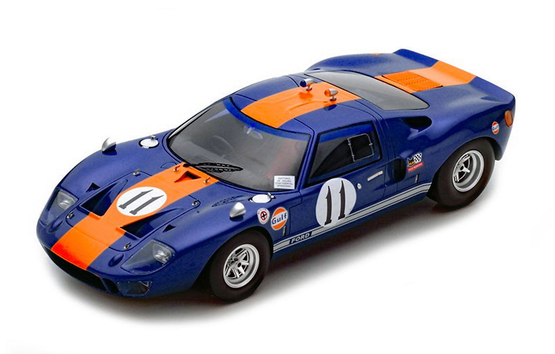 Image of Ford GT 40 "Gulf" 11 Dick Thompson Jacky Ickx 6th Place 24 Hours of Daytona 1967 "J.W. Automotive" Team 1/18 Model Car by Spark