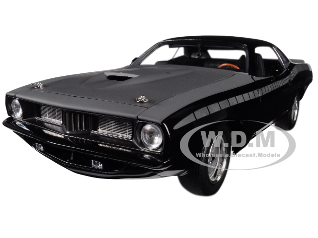 Lettys Custom Plymouth Barracuda Matt Black from "Fast and Furious Fast 7" (2015) Movie 1/18 Diecast Model Car by Highway 61