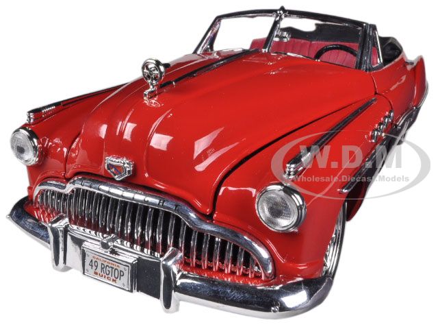Image of 1949 Buick Roadmaster Red/Black Custom 1/18 Diecast Car Model by Motormax