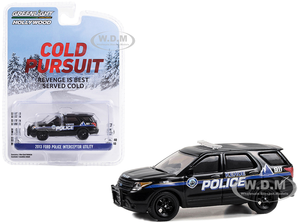 2013 Ford Police Interceptor Utility Black "Kehoe Police Department Kehoe Colorado" "Cold Pursuit" (2019) Movie "Hollywood Series" Release 40 1/64 Di