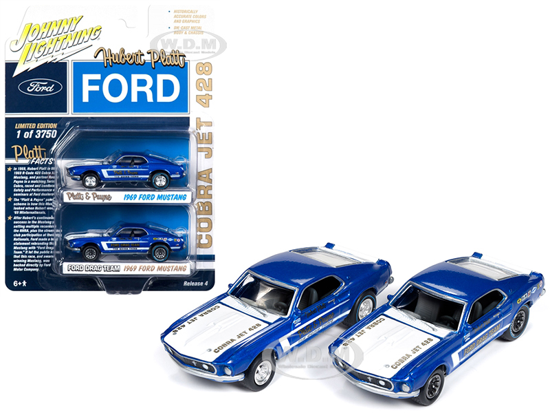 1969 Ford Mustang Cobra Jet 428 "platt & Payne" And 1969 Ford Mustang Cobra Jet 428 "hubert Platt Ford Drag Team" 2 Piece Set Limited Edition To