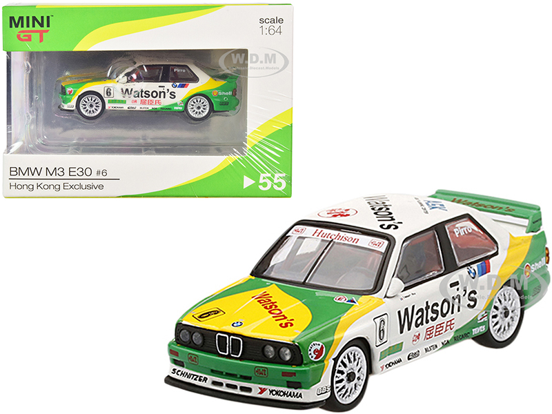 Image of BMW M3 (E30) 6 Emanuele Pirro "Watsons" Team Schitzer Winner Guia Race of Macau (1991) "Hong Kong Exclusive" 1/64 Diecast Model Car by True Scale Min