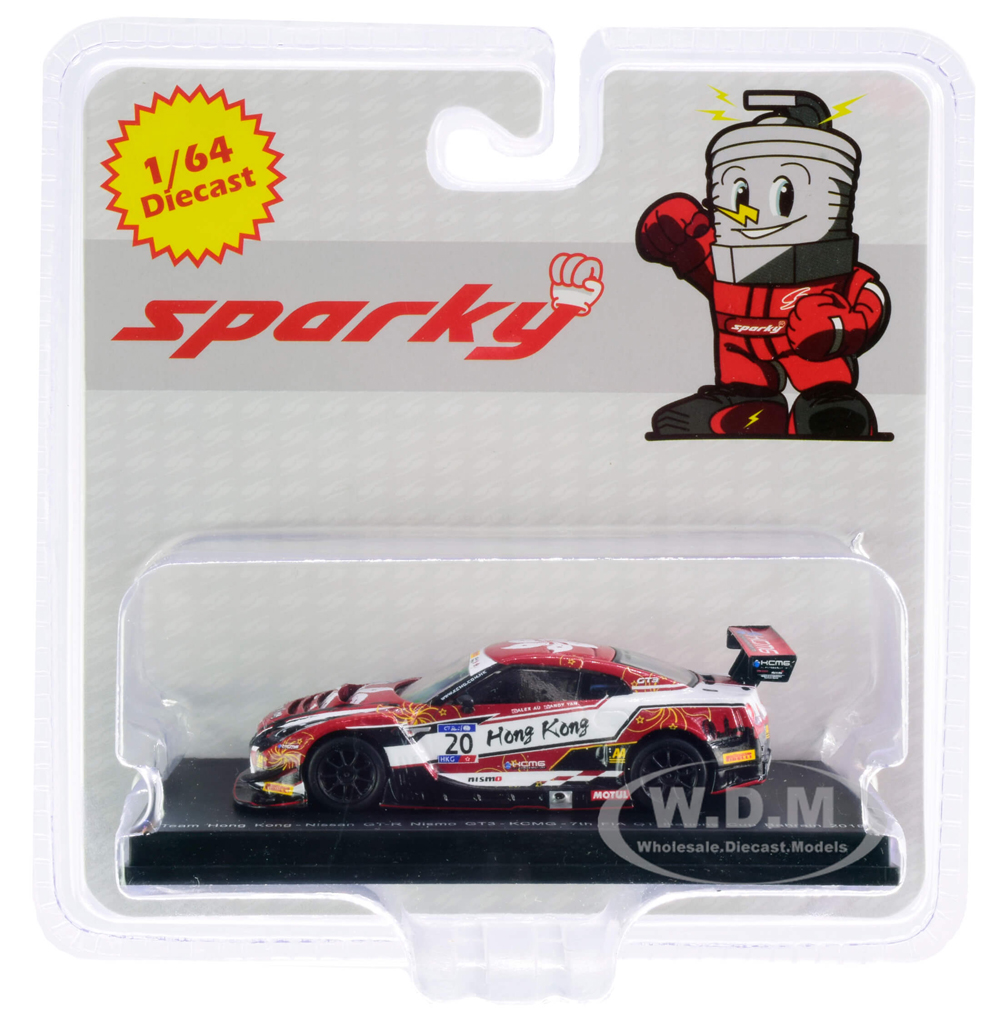 Image of Nissan GT-R Nismo GT3 20 Alex Au / Andy Yan (Team Hong Kong) KCMG 7th FIA GT Nations Cup Bahrain (2018) 1/64 Diecast Model Car by Sparky
