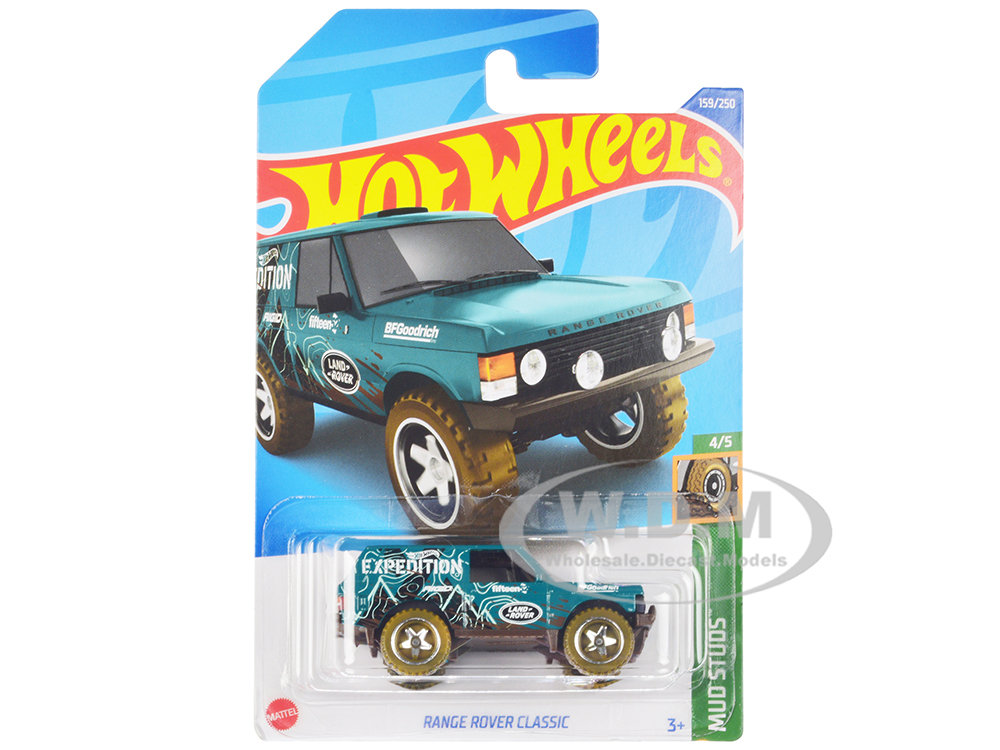 Land Rover Range Rover Classic Teal with White Graphics Hot Wheels Expedition Mud Studs Series Diecast Model Car by Hot Wheels