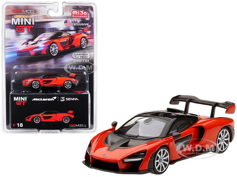 Image of McLaren Senna Mira Orange Limited Edition to 4800 pieces Worldwide 1/64 Diecast Model Car by True Scale Miniatures