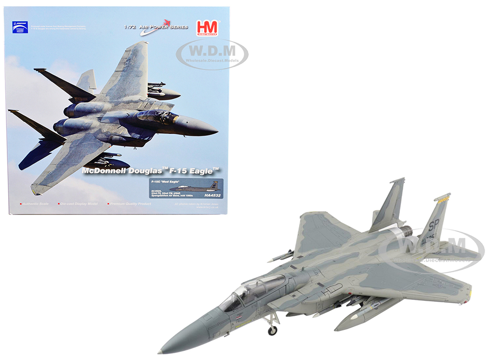 McDonnell Douglas F-15C "Mod Eagle" Fighter Aircraft "53rd FS 52nd FW USAF Spangdahlem Air Base mid 1990s" "Air Power Series" 1/72 Diecast Model by H