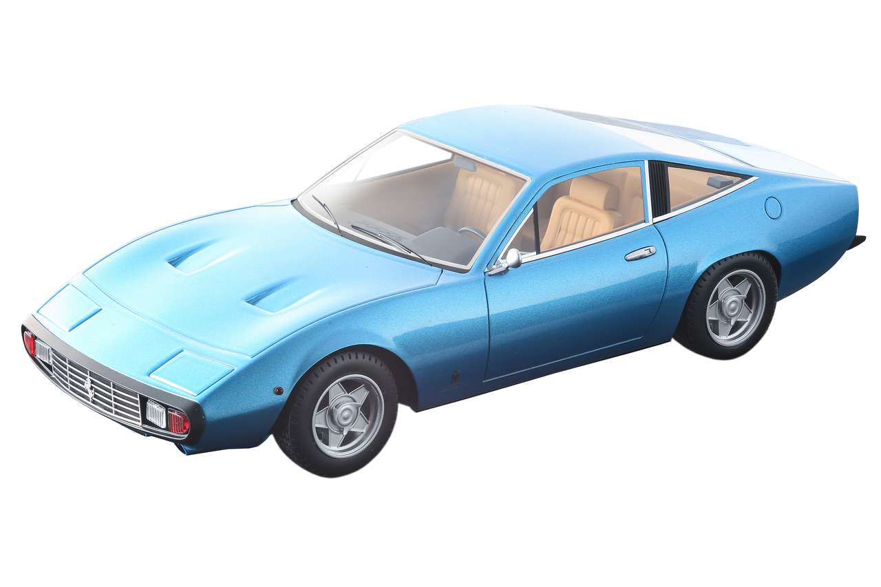 Image of 1971 Ferrari 365 GTC/4 Azzurro California/ Blue with Cream Interior Mythos Series Limited Edition to 80 pieces Worldwide 1/18 Model Car by Tecnomodel