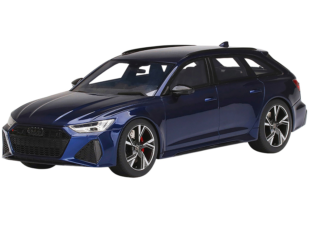 Audi RS 6 Avant Navarra Blue Metallic with Carbon Black Accents 1/18 Model Car by Top Speed