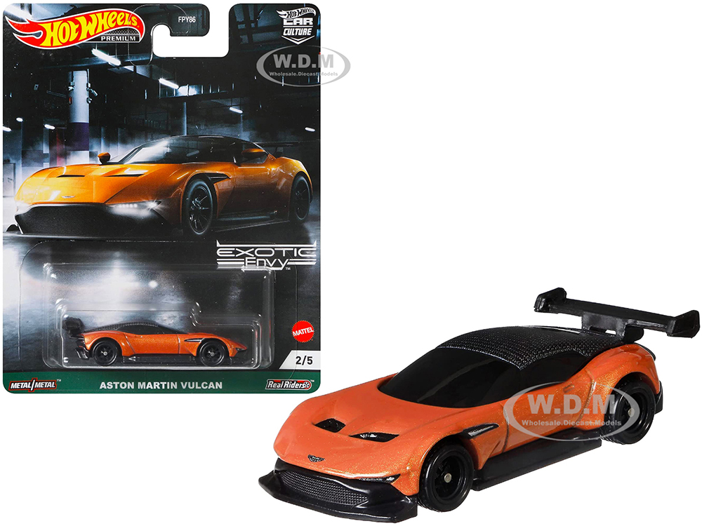 Aston Martin Vulcan Orange Metallic Exotic Envy Series Diecast Model Car by Hot Wheels