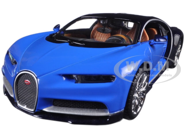 Bugatti Chiron Blue and Dark Blue 1/24 Diecast Model Car by Maisto