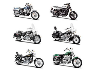 Harley Davidson Motorcycle 6pc Set Series 32 1/18 Diecast Models By Maisto