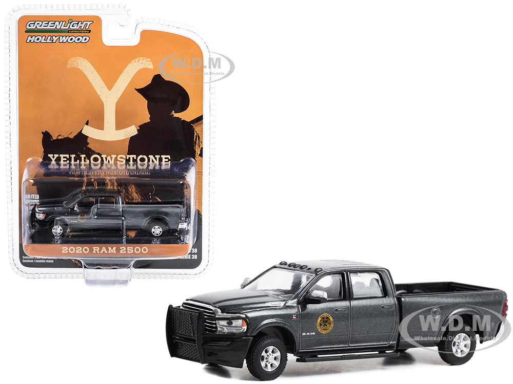 2020 Ram 2500 Pickup Truck Dark Gray Metallic Montana Livestock Association Yellowstone (2018-Current) TV Series Hollywood Series Release 39 1/64 Diecast Model Car by Greenlight