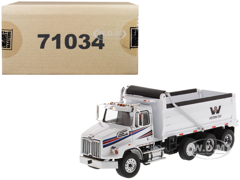 Western Star 4700 SB Dump Truck White 1/50 Diecast Model By Diecast Masters