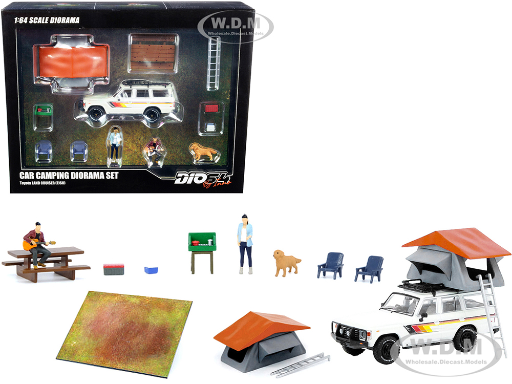 "Car Camping" Diorama Set of 13 pieces (Car and Figurines Included) 1/64 Models by Inno Models