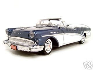 Image of 1957 Buick Roadmaster Convertible Blue 1/18 Diecast Model Car by Motormax