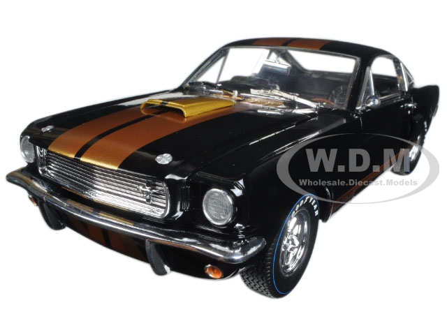 1966 Shelby Mustang Gt350h Hertz Black With Racing Wheels 1/18 Diecast Model Car By Shelby Collectibles